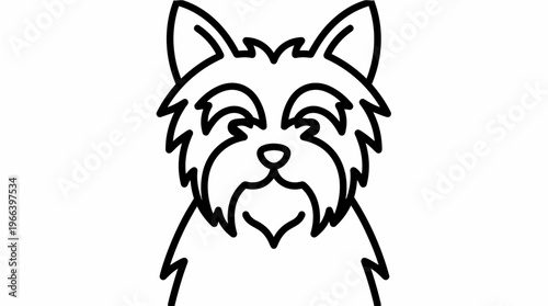 Cute Cartoon Dog Face Closeup.