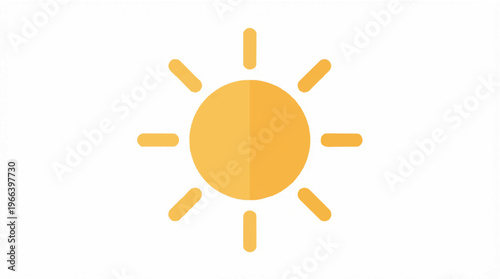 Simple Yellow Sun Icon.