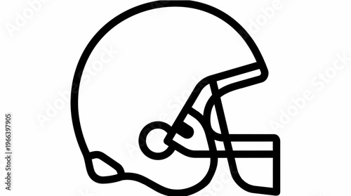 American Football Helmet Illustration.