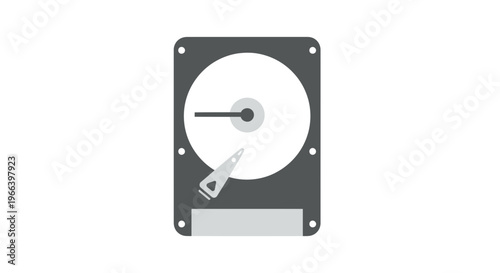 Hard Disk Drive with Unlock Key Icon.