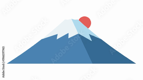 Mountain with snow and sun.