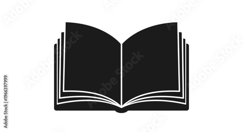 Open Book Icon Illustration Simple Design.