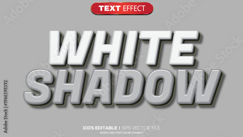 3d text effect white shadow theme