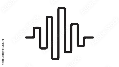 Audio sound waveform animation on a white background