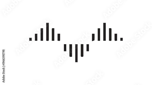 Audio sound waveform animation on a white background