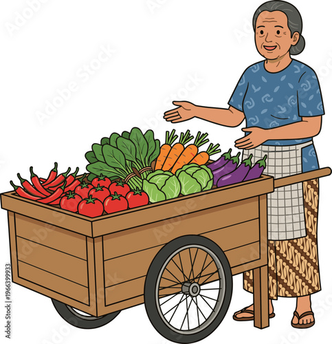 Vegetable Seller Illustration