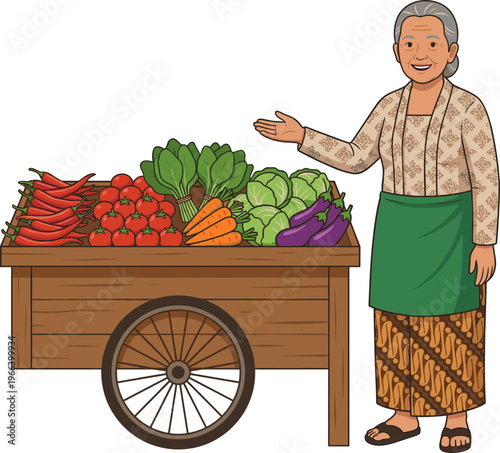 Vegetable Seller Illustration