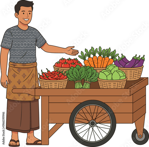 Vegetable Seller Illustration