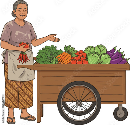 Vegetable Seller Illustration