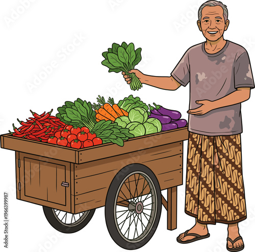 Vegetable Seller Illustration