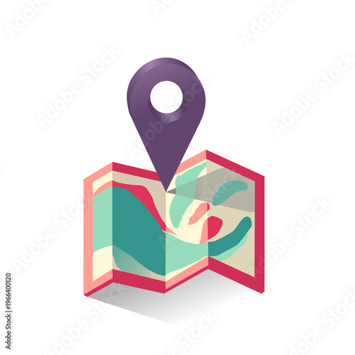vector map pointer with pin icon