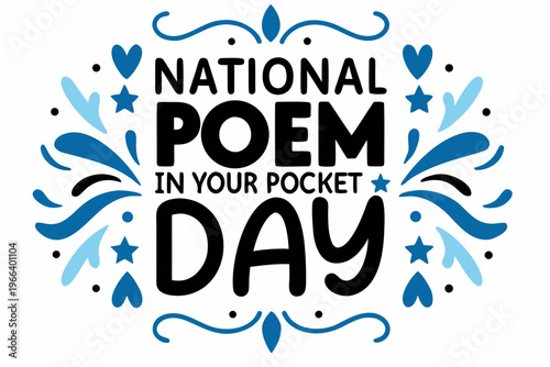 NATIONAL POEM IN YOUR POCKET DAY vector illustration isolated on white background