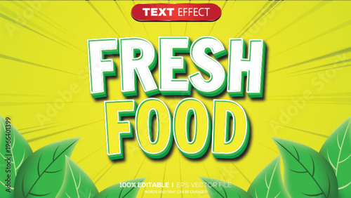 3d text effect fresh food theme