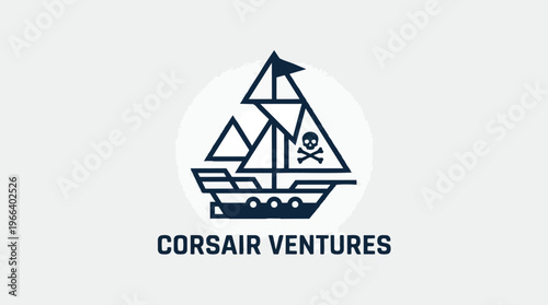 Pirate Ship Logo Design.