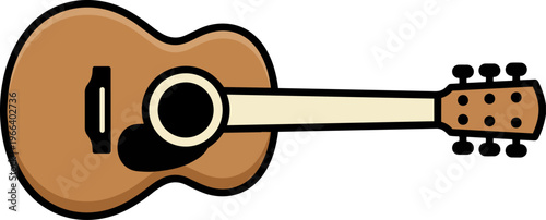 Brown Acoustic Guitar Illustration.