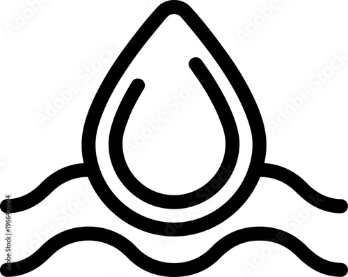 Water Drop Line Art Icon.