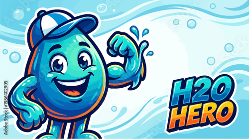 Water Droplet Hero Character.