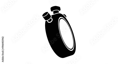 Black Stopwatch with White Background.