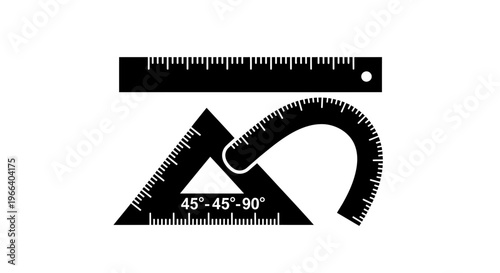 Set Square Ruler Protractor Measurement Tools.