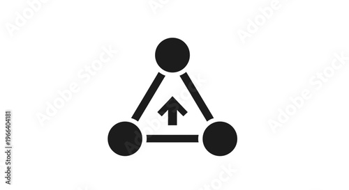 Simple black diagram with three circles and arrow.