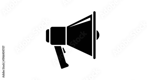 Black Megaphone Icon Loudspeaker Illustration.