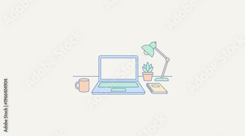 Laptop on a Desk Setup.