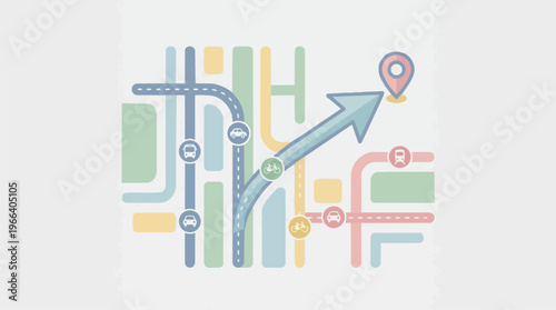Map with route directions.