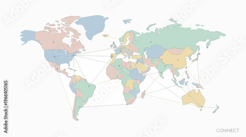 World Map with Country Borders.