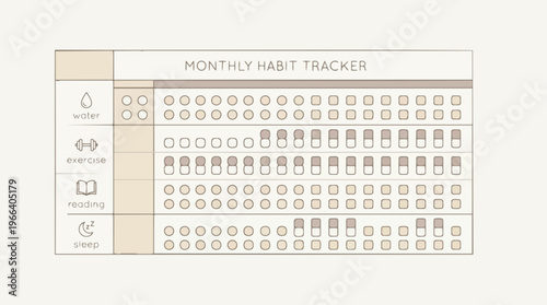 Monthly Habit Tracker Calendar Page.