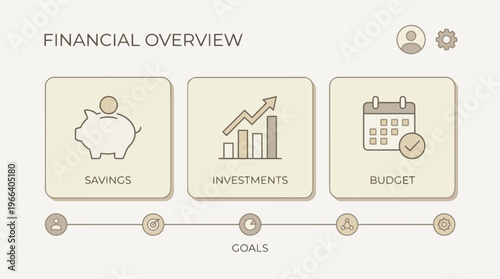 Financial overview infographic template.