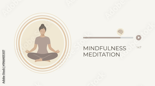 Woman practicing yoga meditation calmly.