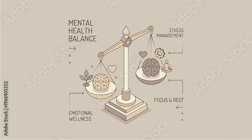 Mental health balance concept.