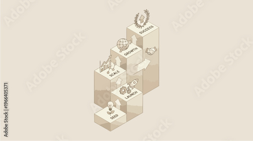 3D puzzle pieces connected together.