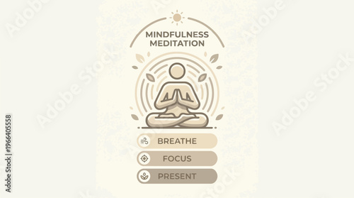 Mindfulness meditation yoga icon symbol.