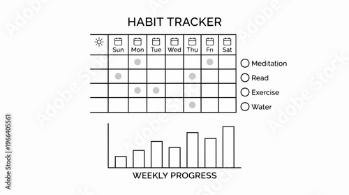 Habit Tracker Chart Template.