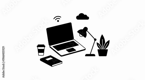 Laptop Computer Office Workstation.