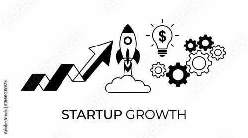 Startup growth and business success.