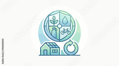 Eco Friendly Sustainable Home Concept.