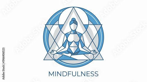 Woman meditating in lotus position.