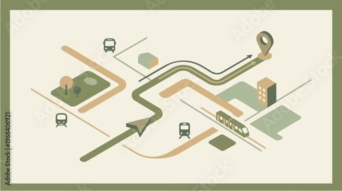 Vintage road map illustration.