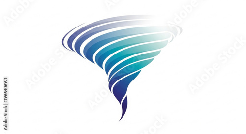 Abstract swirling vortex of blue and teal colors, representing a tornado or storm phenomenon with dynamic movement