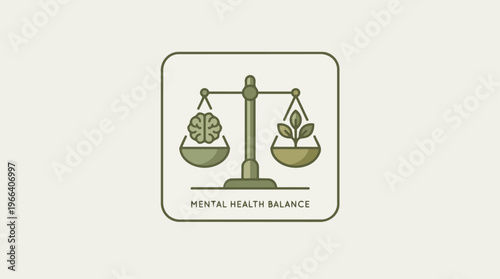 Mental Health Balance Scale Icon.