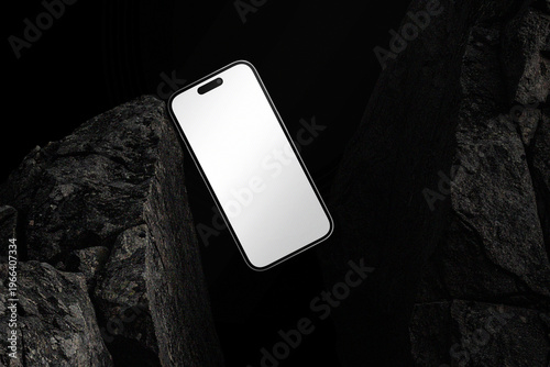  Blank Dark Stone Phone Mockup