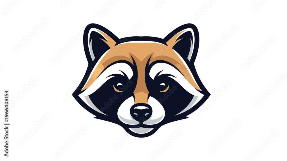 Fototapeta premium Stylized raccoon head illustration