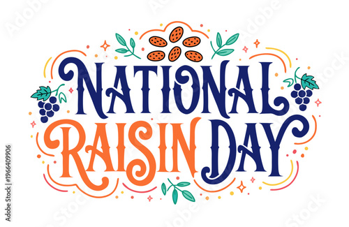 Raisins Fruit Vector Art, National Raisin Day Isolated on White Background