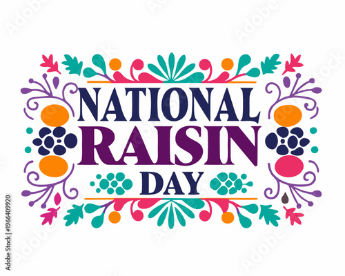 Sweet Raisin Snack Vector Graphic, National Raisin Day Holiday Illustration
