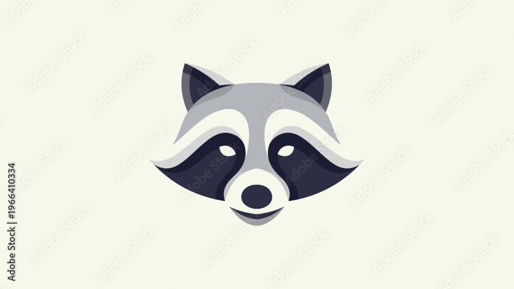 Fototapeta premium Stylized raccoon head illustration