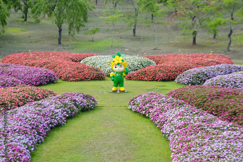 Royal Park Rajapruek in the eveing at Royal Park Rajapruek, Muang Chiang Mai, Chiang Mai, Northern Thailand