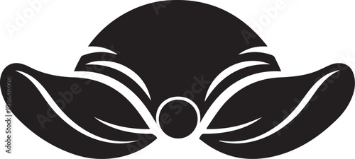 Black and White Minimalist Mustache and Beard Icon Design