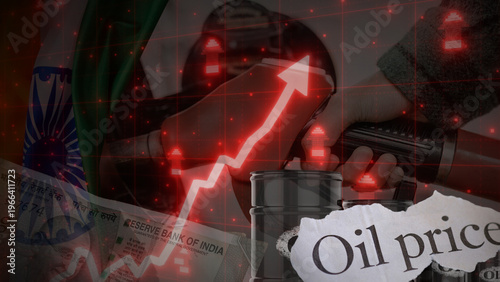 Canvas Print India Oil prices rise as market trends fluctuate and production impacts economy